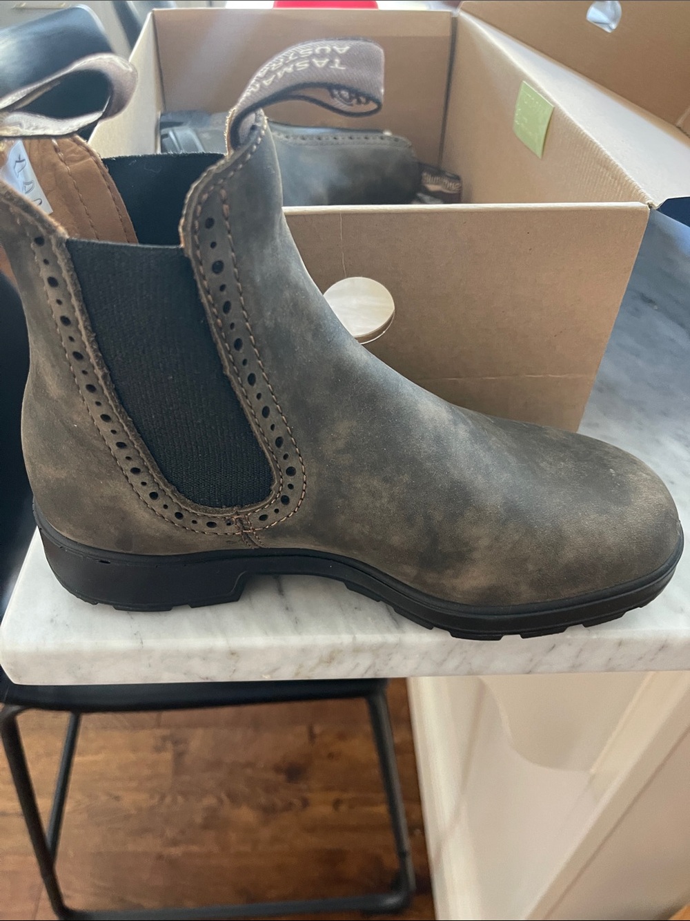 Blundstone Chelsea Boot in Gray Brown - Slip-On Women’s Ankle Boot